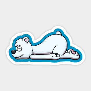 Sleeping Cartoon Polar Bear Sticker